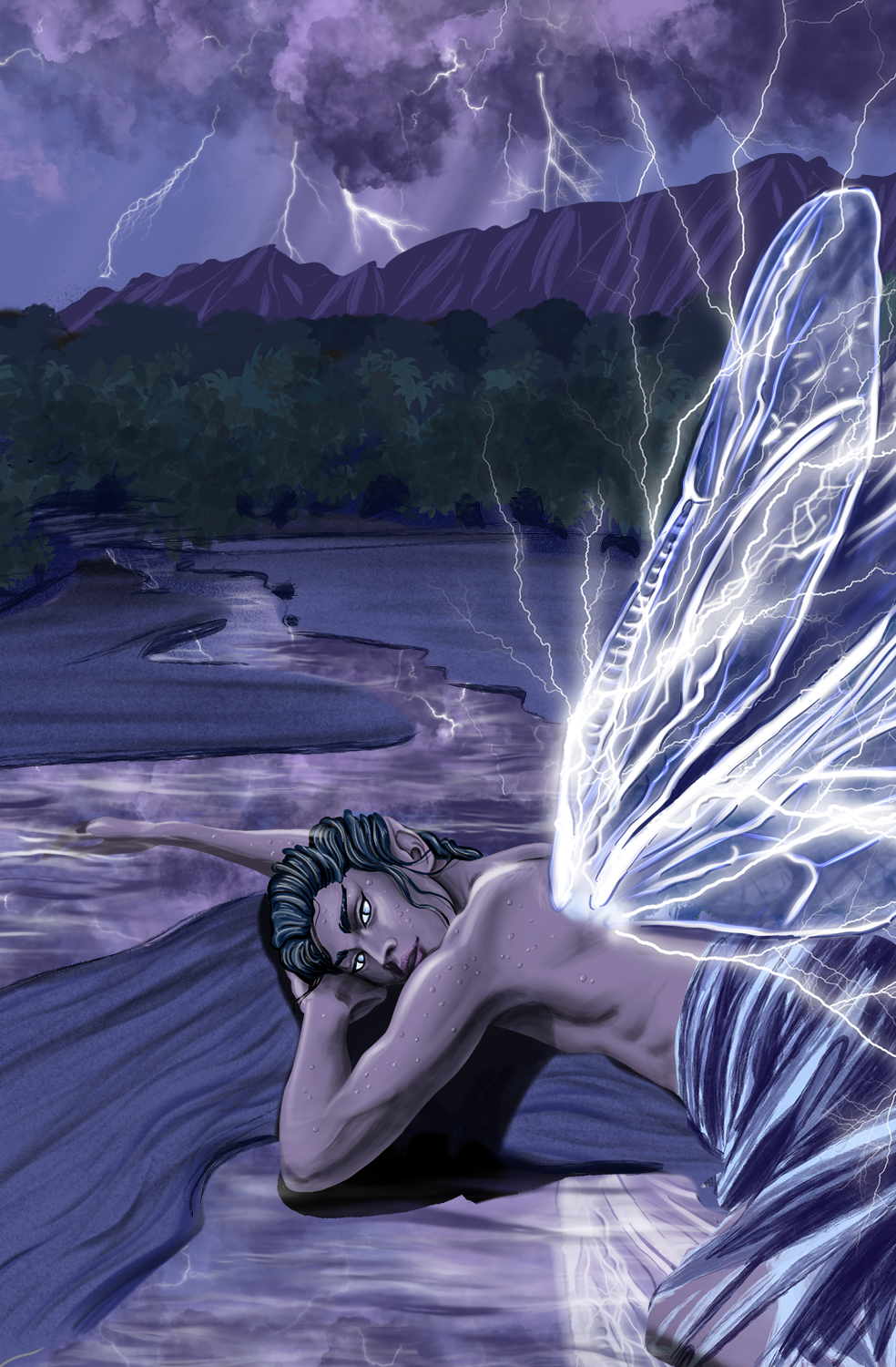 Image of Rai, one of the main characters of Monsoon. Artwork by the author.